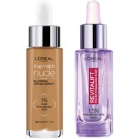 L'Oreal Paris Hyaluronic Acid Revitalift Filler Serum and True Match Tinted Serum Duo (Various Shades) - 5-6 Medium Tan