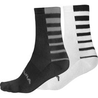 Endura COOLMAX® Stripe Socks Twin Pack - Black | Extra 10% off first order.