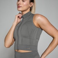 Myprotein UK MP Women's Tempo Ultra Geometric Seamless Zip Tank Top - Carbon - XS