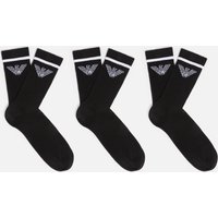 Emporio Armani, Emporio Armani Men's 3 Pack Short Socks - Black Emporio Armani, Emporio Armani Men's 3 Pack Short Socks - Black