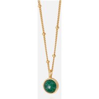 Daisy London Aventurine 18-Karat Gold-Plated Sterling Silver Necklace