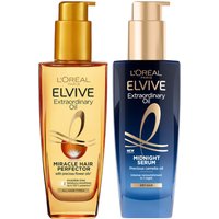L'Oréal Paris Elvive Extraordinary Oil Nourished Hair Treatment Day and Night Routine Set for Dry Hair