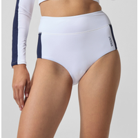 Jetstream Boyleg-Bikinihose in Colourblock-Optik mit Streifen Weiß/Marineblau für Damen Jetstream Boyleg-Bikinihose in Colourblock-Optik mit Streifen Weiß/Marineblau für Damen