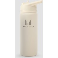 Myprotein UK My Protein Myprotein Recycled Metal Flip Straw Bottle 500ml - Natural Cream