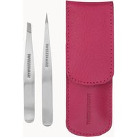 Tweezerman Petite Tweeze Set In Leather Case - Pink