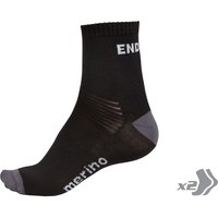 Endura Baabaa Merino Socks Twin Pack - Black | Extra 10% off first order.