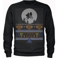 E.T Phone Home Fairisle Mens Christmas Jumper - Black - XXL