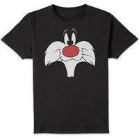 Looney Tunes Sylvester Big Face Men's T-Shirt - Black - 4XL