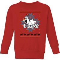 Disney Frozen Olaf and Snowmen Kids' Christmas Sweatshirt - Red - 3-4 Years - 19.00 Disney Frozen Olaf and Snowmen Kids' Christmas Sweatshirt - Red - 3-4 Years