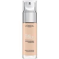 L'Oréal Paris True Match Liquid Foundation with SPF and Hyaluronic Acid 30ml (Various Shades) - 0.5N Porcelain