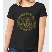 Harry Potter Hufflepuff Badger Badge Women's T-Shirt - Black - L