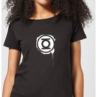 Justice League Graffiti Green Lantern Women's T-Shirt - Black - L