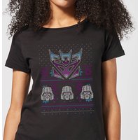 Decepticons Classic Ugly Knit Women's Christmas T-Shirt - Black - L