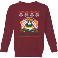 Christmas Cheer Kids' Christmas Jumper - Burgundy - 7-8 Years
