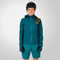 Endura Women's Hummvee Waterproof Hooded Jacket - Deep Teal | Extra 10% off first order.
