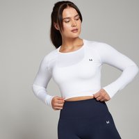 Image of Myprotein MP Women's Shape Seamless Long Sleeve Crop Top - White - XL