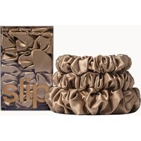 Slip Pure Silk Back To Basics Assorted Scrunchie Set (Various Colours) - Light brown