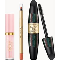 Max Factor Lip Gloss, Lip Liner and Mascara Bundle (Various Shades) - Brown N Nude