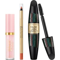 Max Factor Lip Gloss, Lip Liner and Mascara Bundle (Various Shades) - Brown N Nude