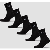 Image of Myprotein MP Unisex Crew Socks (5 Pack) - Black - UK 12-14