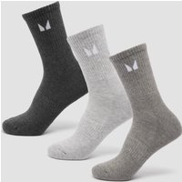 Image of Myprotein MP Unisex Crew Socks (3 Pack) - Grey - UK 12-14