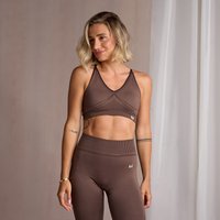 Image of Myprotein MP X Tatiana V-Neck Seamless Bra - Coffee - M