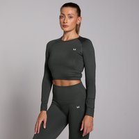 Image of Myprotein MP Women's Shape Seamless Long Sleeve Crop Top - Dark Shadow - XXL