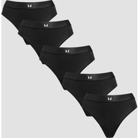 Image of Myprotein MP Women's Mid Rise Thong (5 Pack) - Black - XL