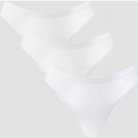 Image of Myprotein MP Women's Mid Rise No VPL Thong (3 Pack) - White - M