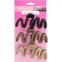 Brushworks Wave Claw Clips hair clips 3 pc