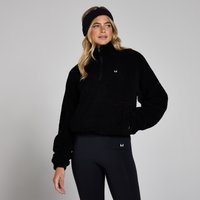 Image of Myprotein MP Women's Cropped Borg 1/4 Zip Fleece - Black - XXL