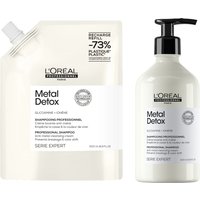 L’Oréal Professionnel Metal Detox Shampoo 500ml and Refill Pack 500ml for breakage & colour protection