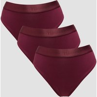 MP Damen Bikinislip mit Mittelhohem Bund (3er-Packung) – Dunkle Beere - XS — Bild 1