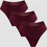Image of Myprotein MP Women's Mid Rise Thong (3 Pack) - Deep Berry - S