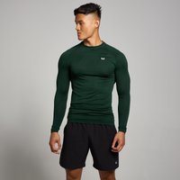 Image of Myprotein MP Men's Tempo Pillar Graphic Seamless Long Sleeve Top - Dark Emerald - M