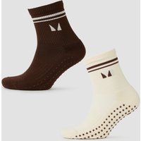 Image of Myprotein MP Pilates Socks (2 pack) - Soft Cream/Chocolate - UK 12-14