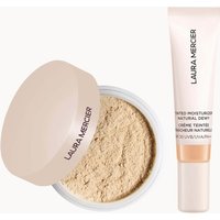 Laura Mercier Mini Translucent Loose Setting Powder Ultra Blur and Travel Size Tinted Moisturiser Dewy Duo (various shades) - 2N Maple