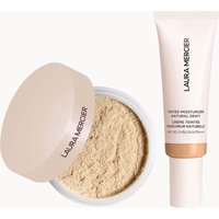 Laura Mercier Mini Translucent Loose Setting Powder Ultra Blur and Tinted Moisturiser Natural Dewy SPF 30 Duo (Various Shades) - 2C Oak