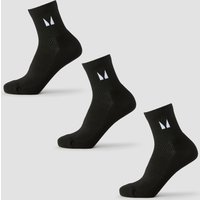 Image of Myprotein MP Running Ankle Socks (3 pack) - Black - UK 12-14