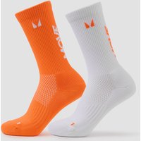 Image of Myprotein MP Move Club Running Socks (2 pack) - Orange - UK 12-14