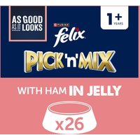 Felix As Good As It Looks Adult Wet Cat Food with Ham in Jelly 26x85g