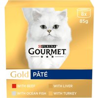 Purina Get 20% Off Gourmet Gold Pâté Ocean Fish Beef Liver Turkey 8x85g