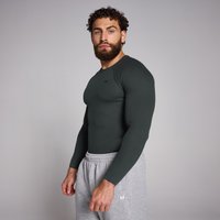 Image of Myprotein MP Men's Origin Ribbed Muscle Fit Long Sleeve Top - Washed Black - L