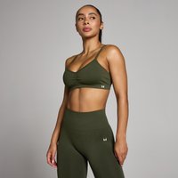 Image of Myprotein MP Women's Tempo Seamless Ruched Front Sports Bra - Forest Green - M