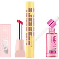 Maybelline Viral Favourites Make Up Bundle with Grippy Primer, Colossal Mascara and Lifter Glaze Lip Balm (Various Shades) - Cherry Swirl