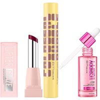 Maybelline Viral Favourites Make Up Bundle with Grippy Primer, Colossal Mascara and Lifter Glaze Lip Balm (Various Shades) - Acai Glaze