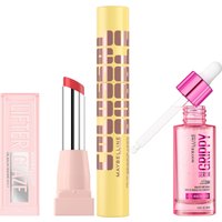 Maybelline Viral Favourites Make Up Bundle with Grippy Primer, Colossal Mascara and Lifter Glaze Lip Balm (Various Shades) - Peach Quench