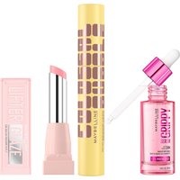 Maybelline Viral Favourites Make Up Bundle with Grippy Primer, Colossal Mascara and Lifter Glaze Lip Balm (Various Shades) - Pink Drip