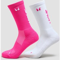 Image of Myprotein MP Move Club Running Socks (2 pack) - Candy Pink - UK 9-11