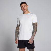 Image of Myprotein MP Men's Training T-Shirt - Off White / Vibrant Pink - XS